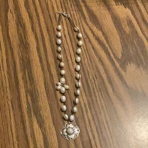 Silpada pearl brown cord necklace